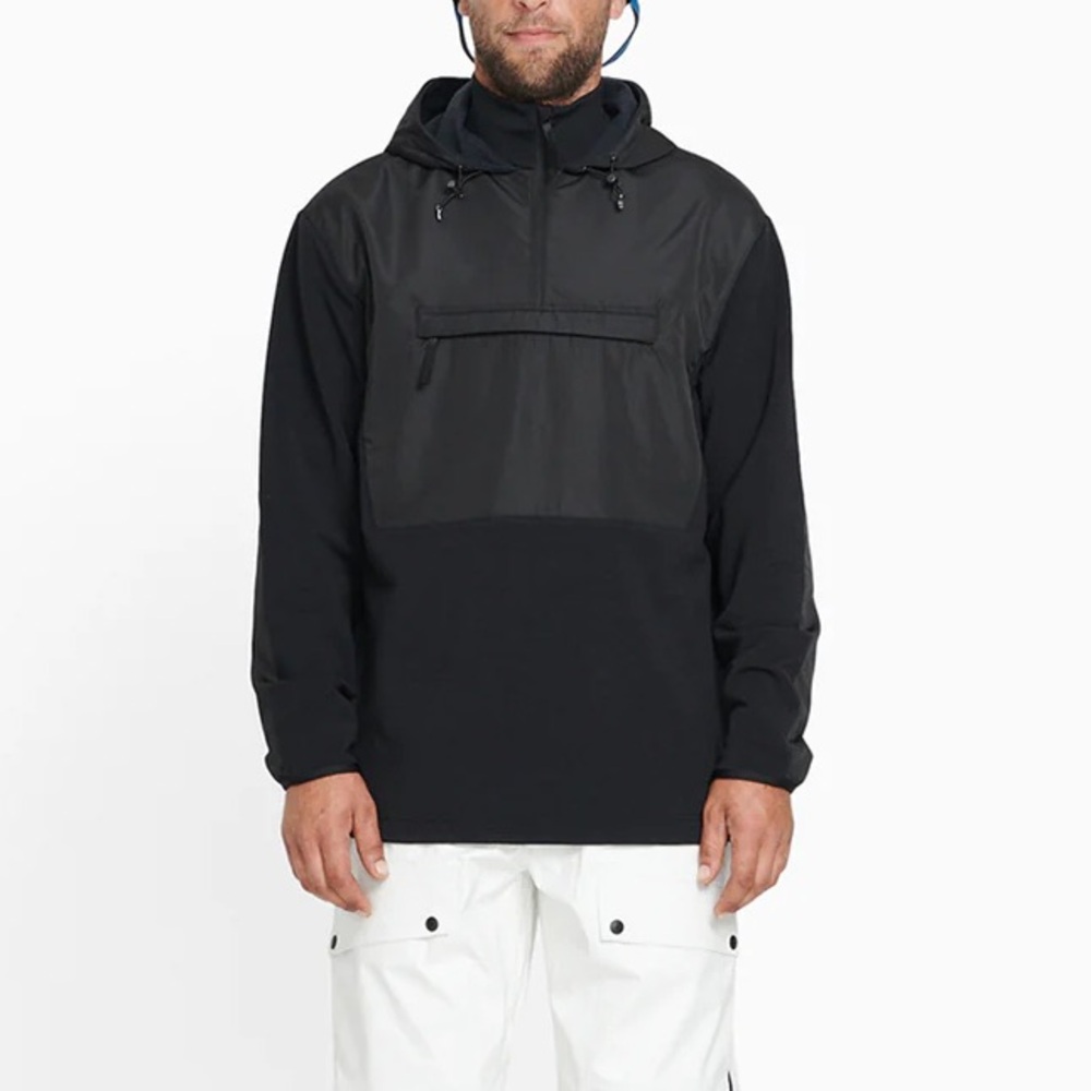 Aztech Mountain Aspen Hut Fleece Hoody Wool Blend in Space Black Men's Size XS